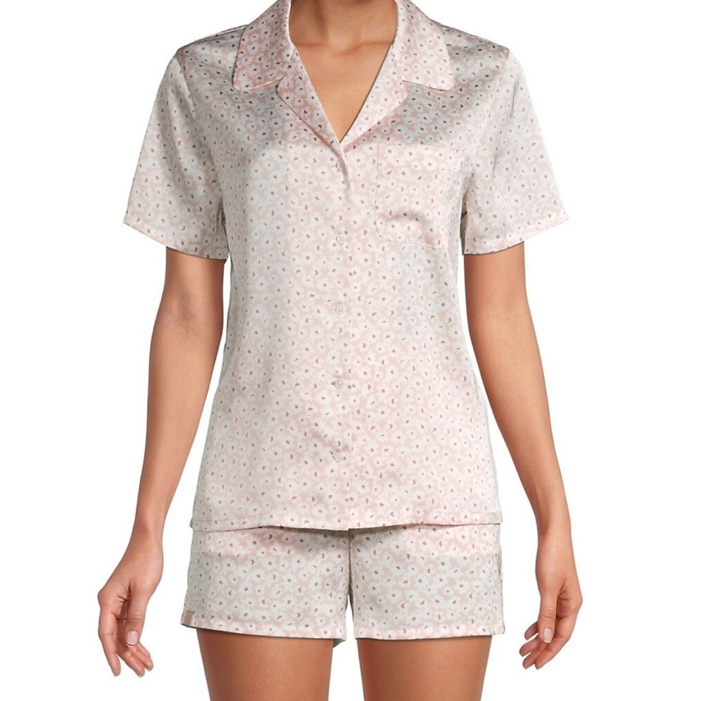 Barefoot Dreams Floral Print Satin Pajama Top